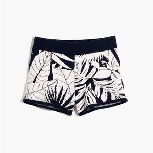 Madewell Pull-On Sweater Shorts‎ in Tropical Vacation Navy White Size S